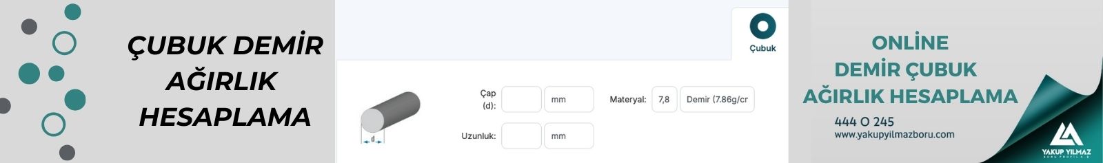 Çubuk Demir Ağırlık Hesaplama