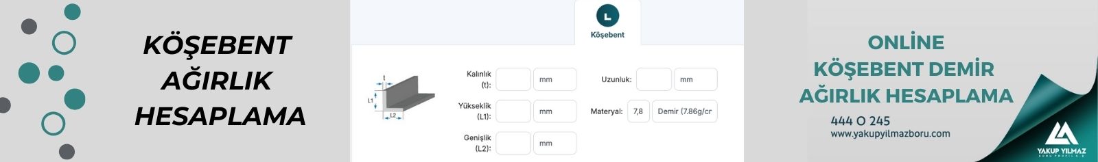 Köşebent Demir Ağırlık Hesaplama