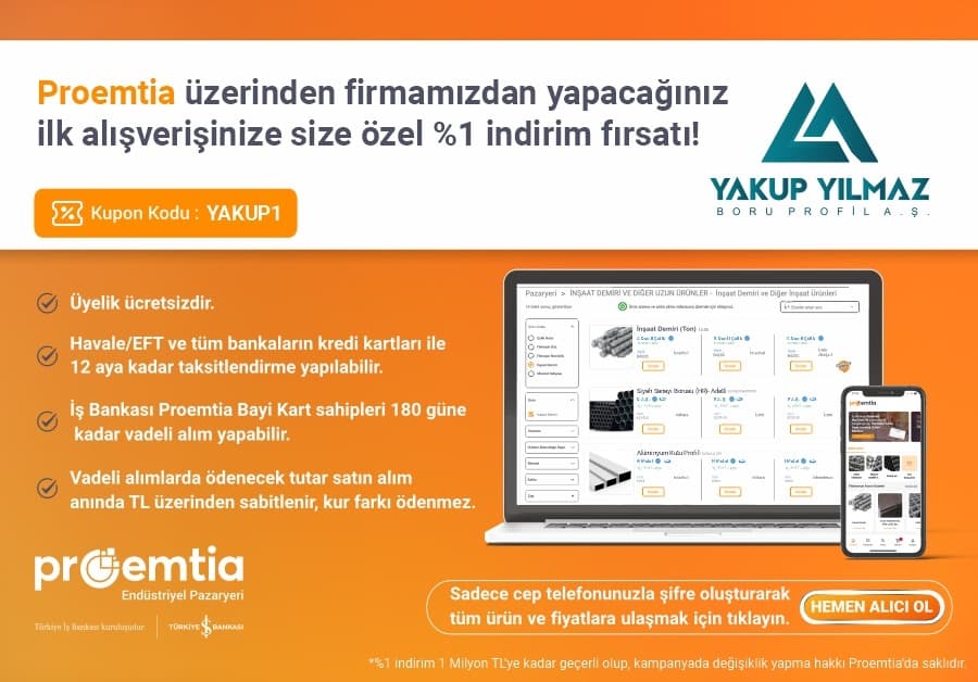 Proemtia üzerinden firmadan alışverişte %1 indirim fırsatı kupon kodu Yakup1 ile yakalayın.